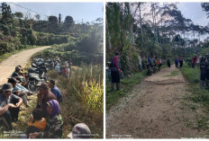 Aparat dan Warga Tiga Jaya Lakukan Pemeliharaan Jalan 