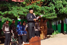 Camat Patoni Pimpin Apel HUT Provinsi Lampung Ke 60 Di SMPN 1 Pagardewa 
