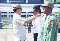 Pengamanan Pemilu di TPS, Agus Istiqlal Pimpin Gelar Pasukan Satlinmas