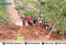 Bencana Longsor di Sukarame Lumpuhkan Akses Jalan Antar Pemangku, Alat Berat Segera Dikerahkan  