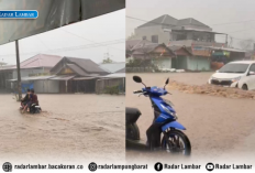 Hujan Deras, Jalan Utama di Sumber Sari Pekon Hanakau Terendam Banjir