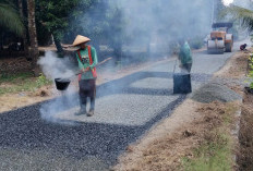 Tingkatkan Sarana dan Prasarana, Pekon Way Jambu Bangun Jalan Lapen Sepanjang 400 Meter