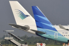 Ban Pesawat Garuda Indonesia Lepas Saat Mendarat di Tanjungpinang  
