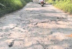 Ruas Jalan Sukarame Rusak Parah,  Truk Kerap Terjebak di Tanjakan
