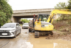 HKA–BTB Normalisasi Irigasi, Genangan di Jalan Penghubung  Lampung Tengah Teratasi