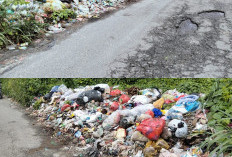 Sampah Liar Menumpuk di Jalan  Perbatasan Lambar dan OKU Selatan 