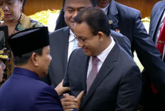 Hari Pelantikan Prabowo - Gibran, Anis Dan Prabowo Nampak Berjabatan Tangan  Dengan Erat