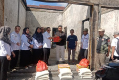 Dinsos Lambar Salurkan Bantuan untuk Tiga Korban Kebakaran Ruko di Pajarbulan
