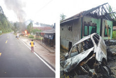 Mobil Plt Kapuskes Lemong dan Rumah Warga Terbakar