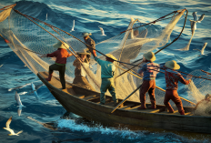 Nelayan Aktif Tangkap Ikan Gunakan Jaring
