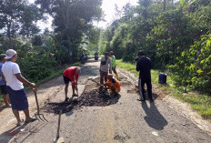 Peringati Hari Sumpah Pemuda, Warga Srimenanti Swadaya Perbaiki Jalan Rusak