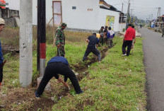 Warga-Aparatur Jagaraga Bersihkan Pinggiran Jalan