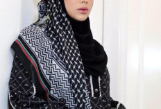 Lima Potret Celine Evangelista  Berhijab Motif Palestina