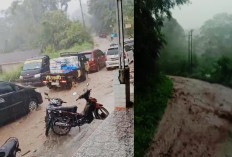 Jalan dan Sistem Drainase Buruk, Jalan Liwa-OKU Selatan Bak Sungai Saat Hujan