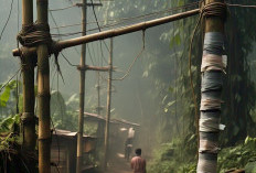 Belasan Tahun Tiang Bambu-Dahan Pohon untuk Listrik