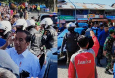 Sempat Turun dari Mobil, Jokowi Menyapa Warga dan Bagikan Kaos