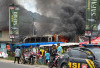 Bus Krui Putra Terbakar Saat Terparkir di Pasar Lama Sekincau